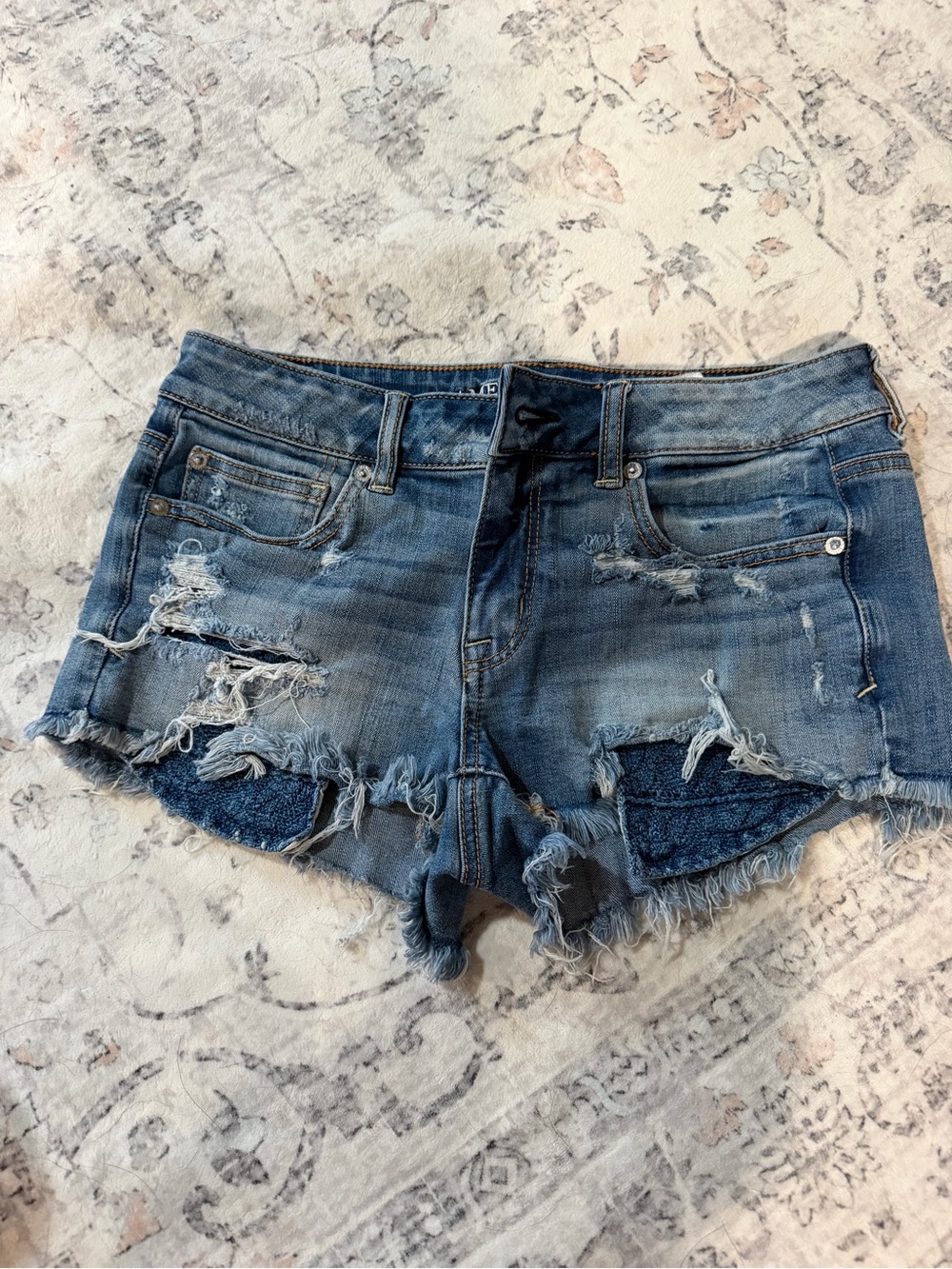 American Eagle Outfitters Distressed Denim Shorts - Blue